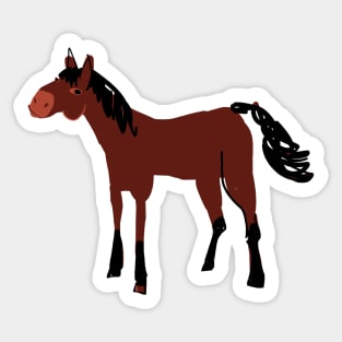 Brown bay horse #1 Sticker